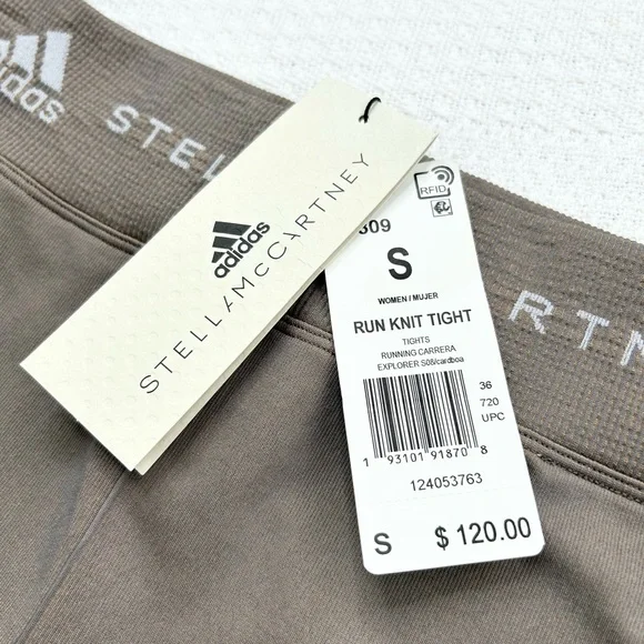 Stella McCartney Adidas Run Knit Tight Size Small, Tan/Taupe, Gray NWT - Picture 14 of 14